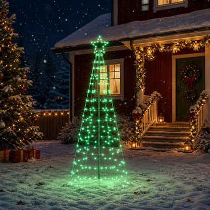 LED Christmas Tree 180 cm 168 LEDs RGB Steel RGB