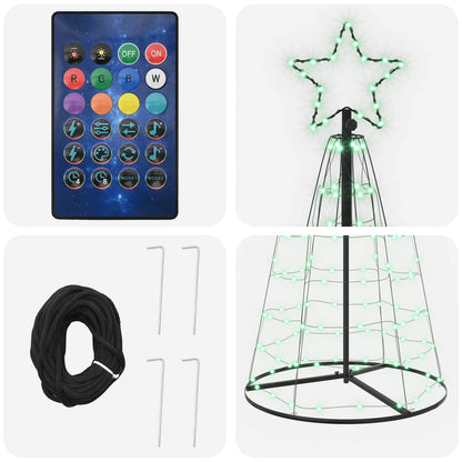 LED Christmas Tree 180 cm 168 LEDs RGB Steel RGB