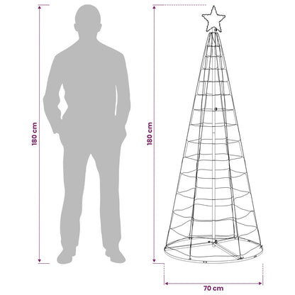 LED Christmas Tree 180 cm 168 LEDs RGB Steel RGB