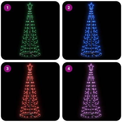 LED Christmas Tree 180 cm 168 LEDs RGB Steel RGB