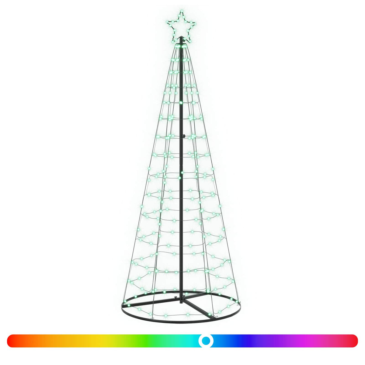 LED Christmas Tree 180 cm 168 LEDs RGB Steel RGB