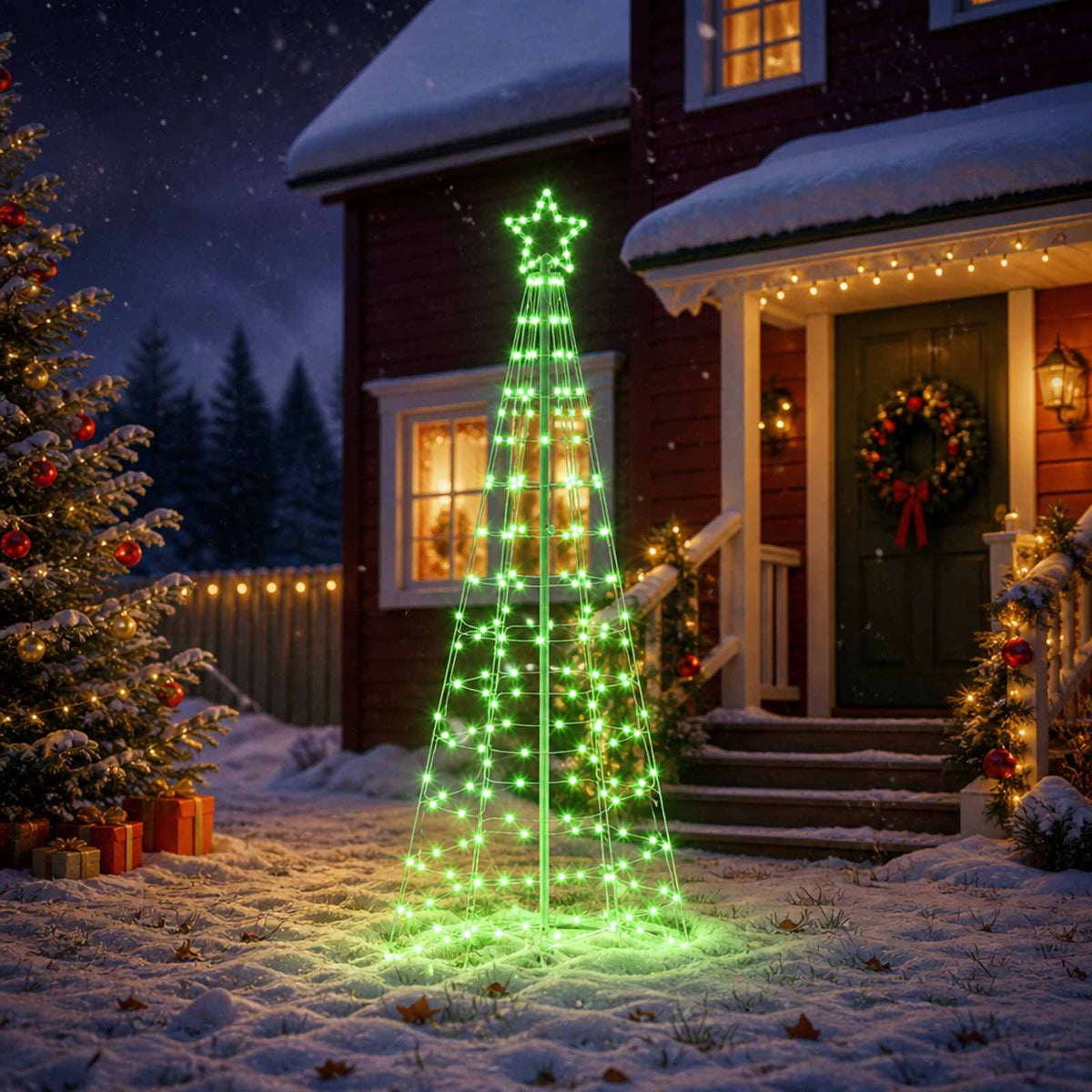 LED Christmas Tree 250 cm 300 LEDs RGB Steel RGB