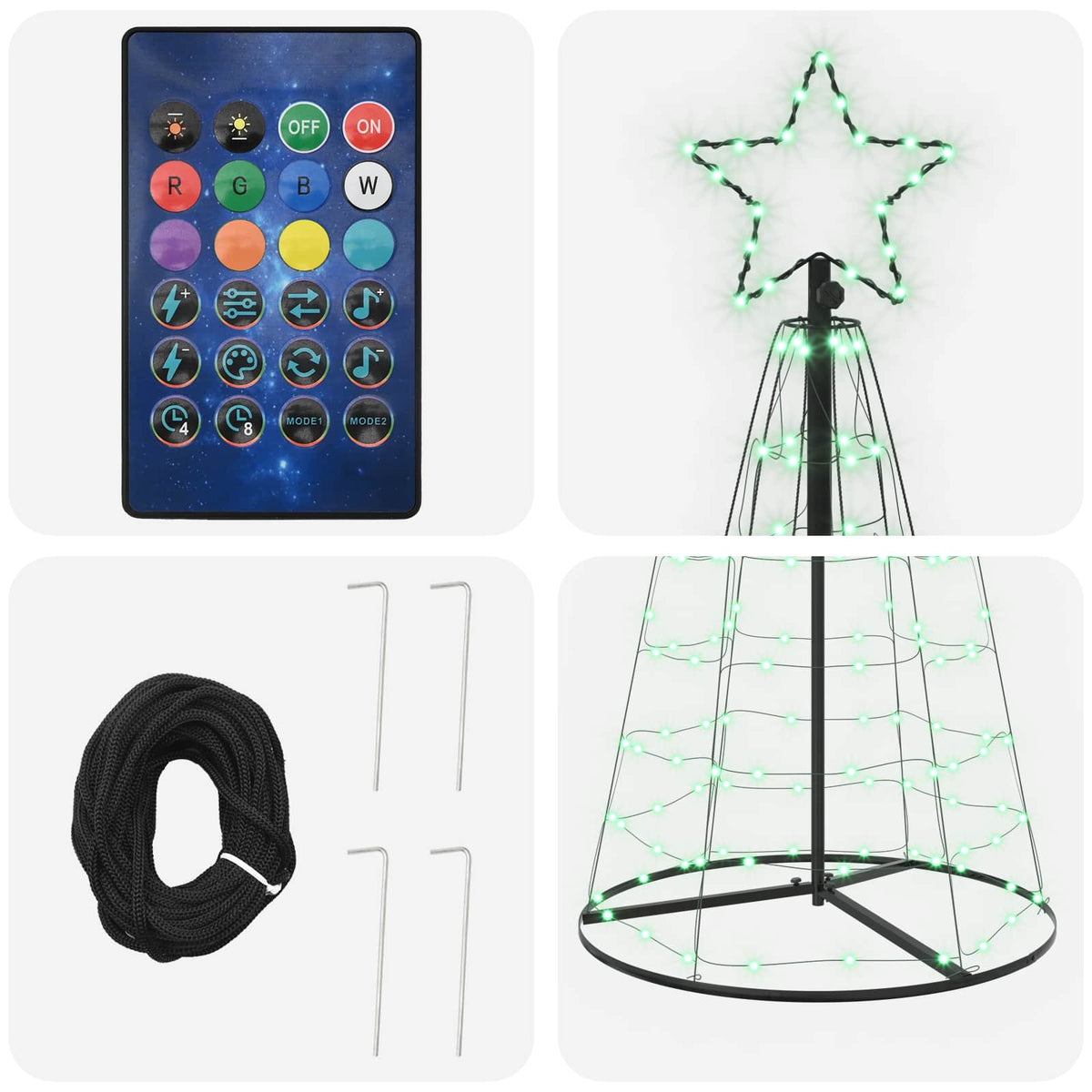 LED Christmas Tree 250 cm 300 LEDs RGB Steel RGB