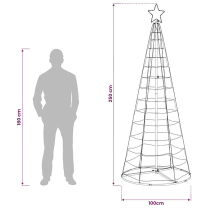 LED Christmas Tree 250 cm 300 LEDs RGB Steel RGB