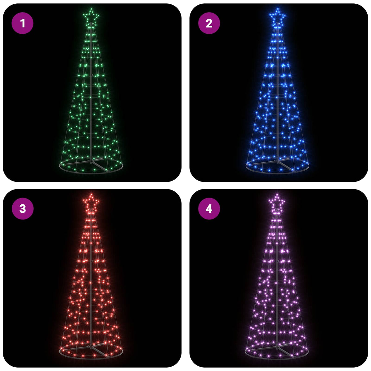 LED Christmas Tree 250 cm 300 LEDs RGB Steel RGB
