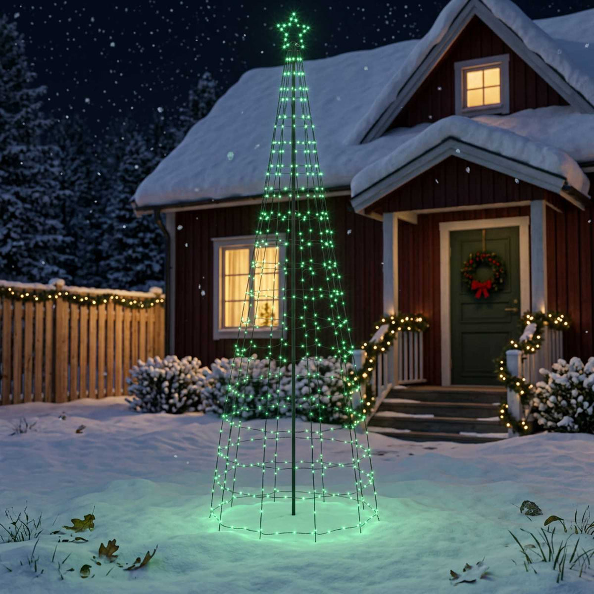 LED Christmas Tree 300 cm 390 LEDs RGB Steel RGB