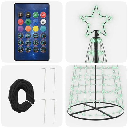 LED Christmas Tree 300 cm 390 LEDs RGB Steel RGB