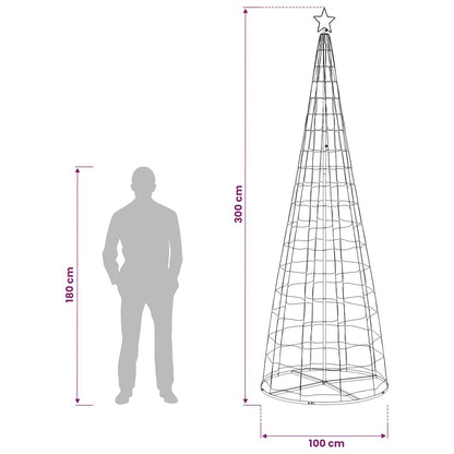 LED Christmas Tree 300 cm 390 LEDs RGB Steel RGB
