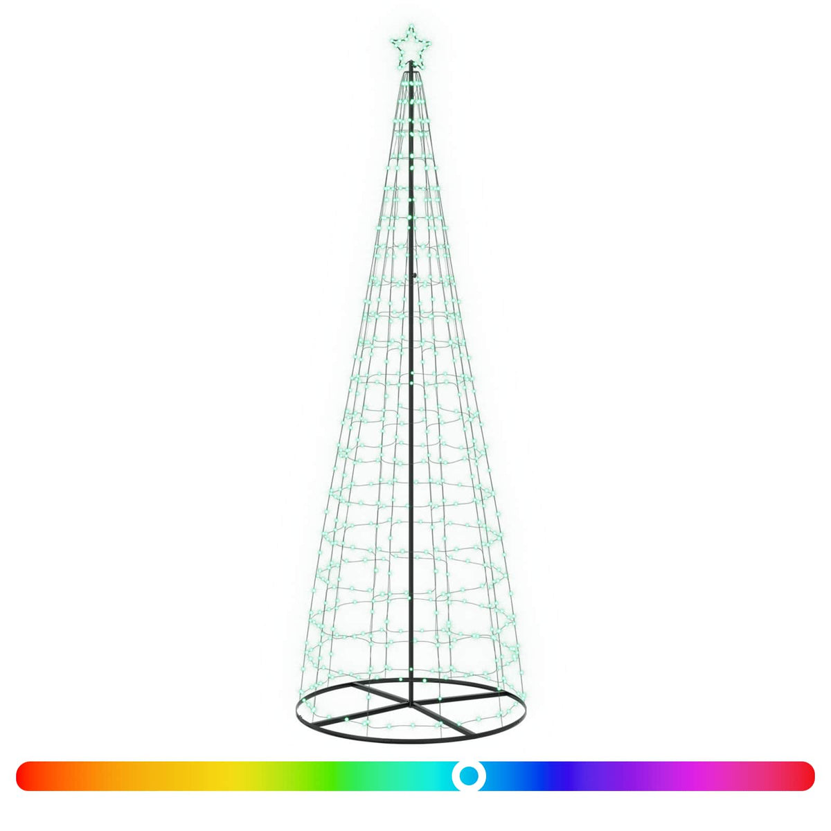 LED Christmas Tree 300 cm 390 LEDs RGB Steel RGB