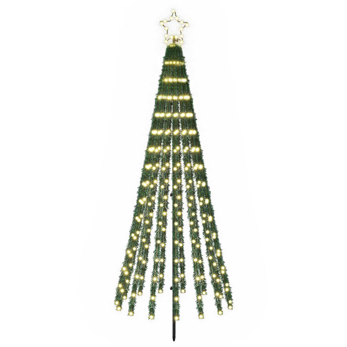 LED Christmas Tree 180 cm 255 LEDs Warm White Steel Black
