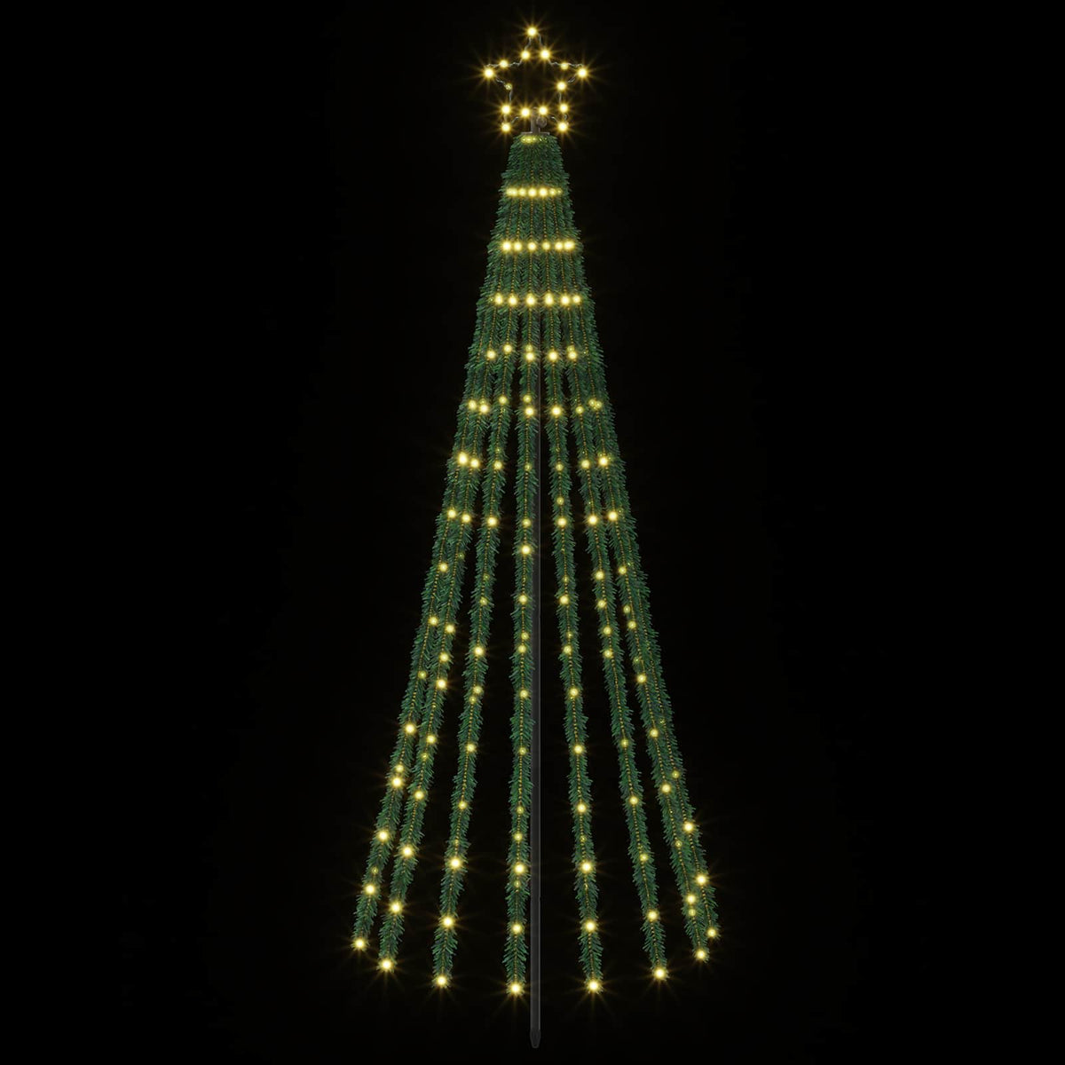 LED Christmas Tree 180 cm 255 LEDs Warm White Steel Black