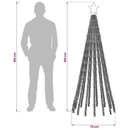LED Christmas Tree 180 cm 255 LEDs Warm White Steel Black
