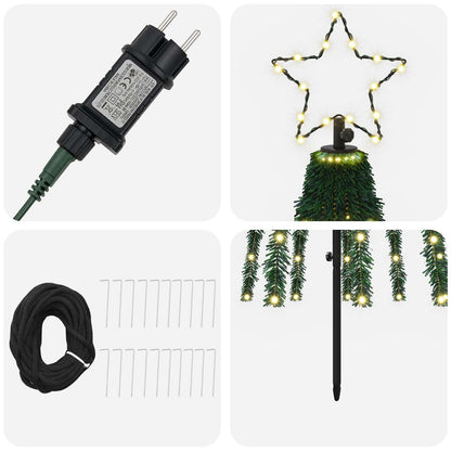 LED Christmas Tree 250 cm 475 LEDs Warm White Steel Black