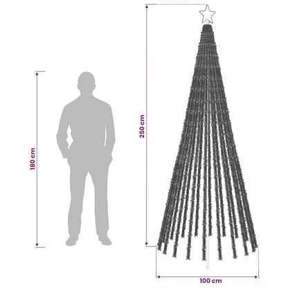 LED Christmas Tree 250 cm 475 LEDs Warm White Steel Black