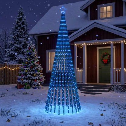 LED Christmas Tree 300 cm 668 LEDs Blue Steel Black