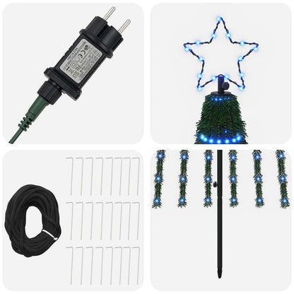 LED Christmas Tree 300 cm 668 LEDs Blue Steel Black