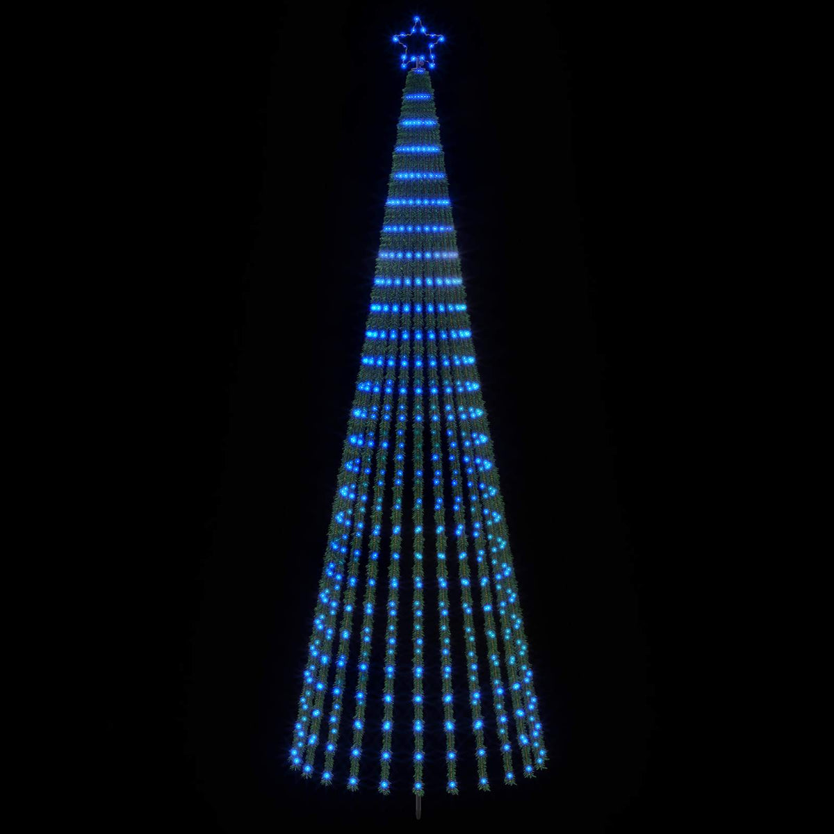 LED Christmas Tree 300 cm 668 LEDs Blue Steel Black