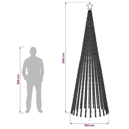 LED Christmas Tree 300 cm 668 LEDs Blue Steel Black