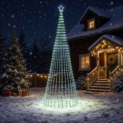 LED Christmas Tree 400 cm 1028 LEDs Cold White Steel Black