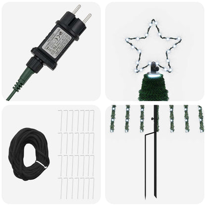 LED Christmas Tree 400 cm 1028 LEDs Cold White Steel Black