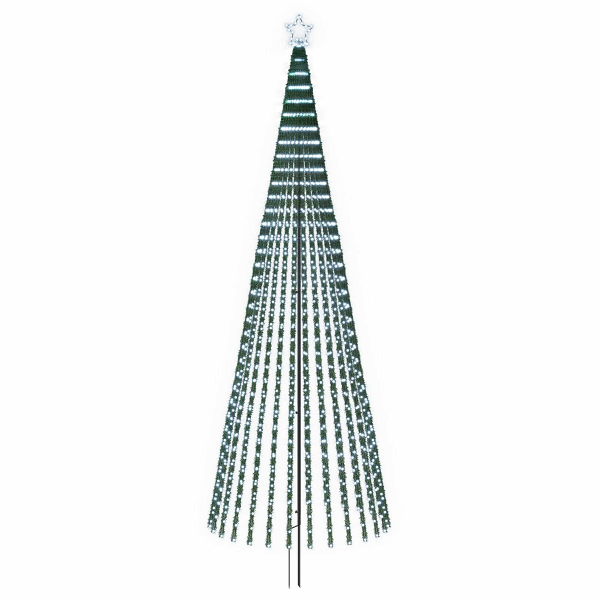 LED Christmas Tree 400 cm 1028 LEDs Cold White Steel Black