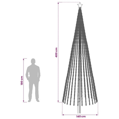 LED Christmas Tree 400 cm 1028 LEDs Cold White Steel Black
