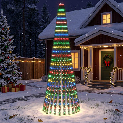 LED Christmas Tree 270 cm 648 LEDs Multicolour Steel Green