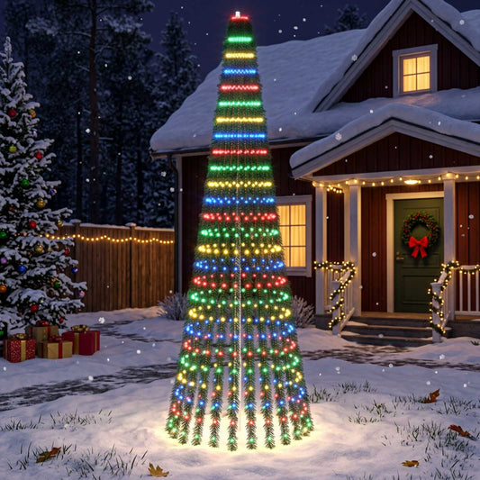 LED Christmas Tree EKENAS 270 cm 648 LEDs Multicolour Steel