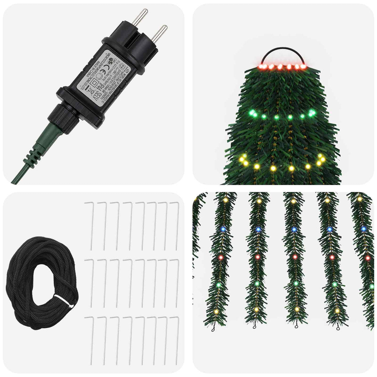 LED Christmas Tree 270 cm 648 LEDs Multicolour Steel Green