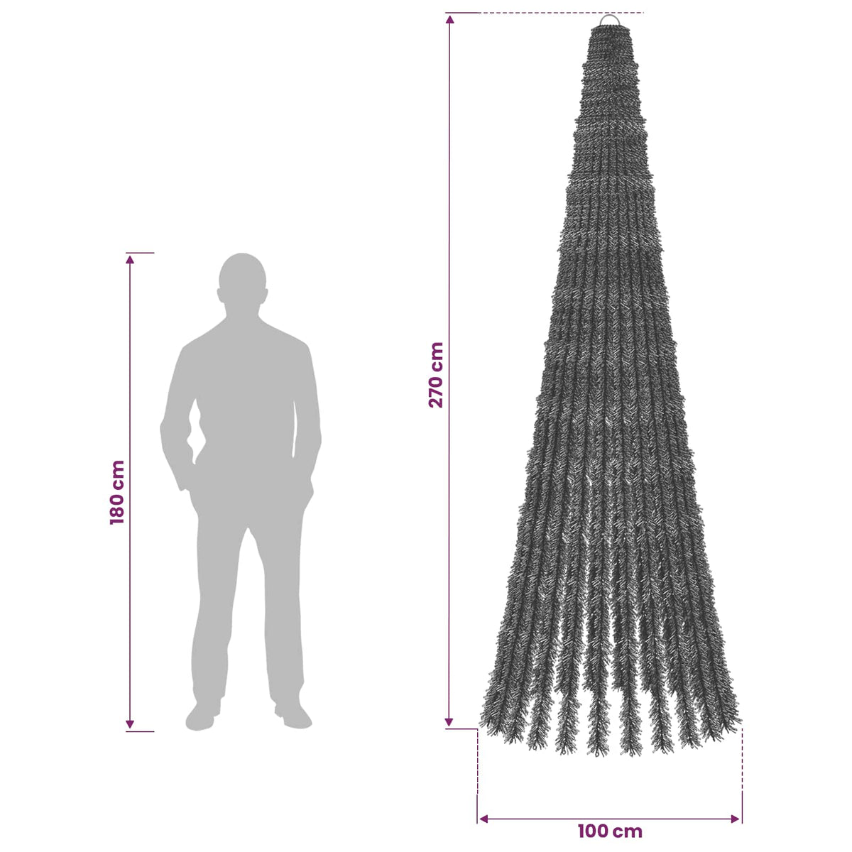 LED Christmas Tree 270 cm 648 LEDs Multicolour Steel Green