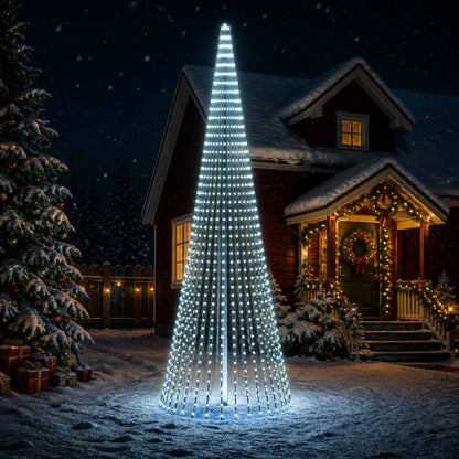 LED Christmas Tree 470 cm 1504 LEDs Cold White Steel Green