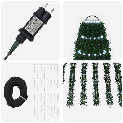 LED Christmas Tree 470 cm 1504 LEDs Cold White Steel Green