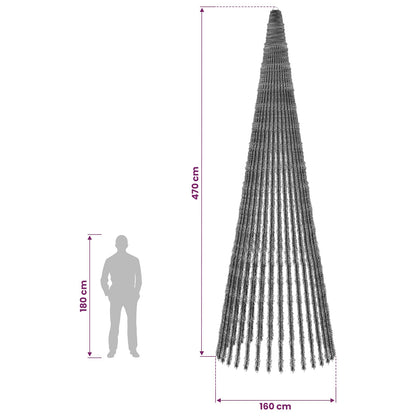 LED Christmas Tree 470 cm 1504 LEDs Cold White Steel Green