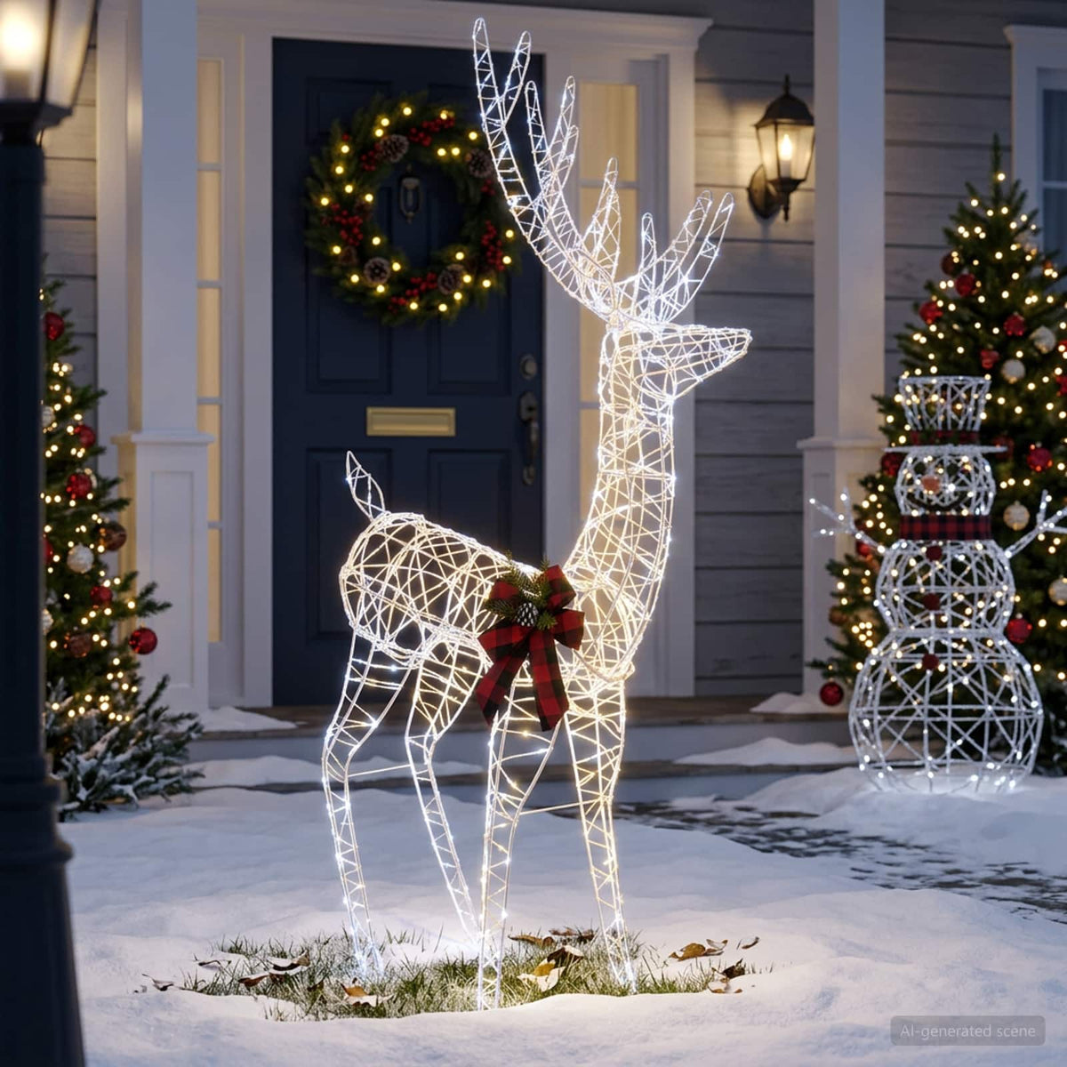 3D Christmas Reindeer LOVIISA 560 LEDs Cold White