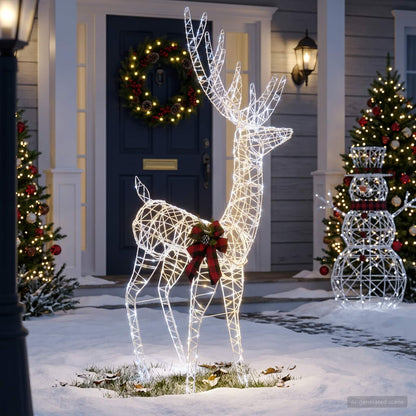 3D Christmas Reindeer LOVIISA 560 LEDs Cold White