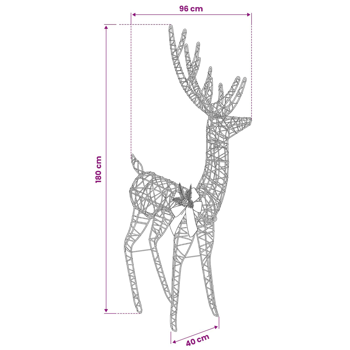 3D Christmas Reindeer LOVIISA 560 LEDs Cold White