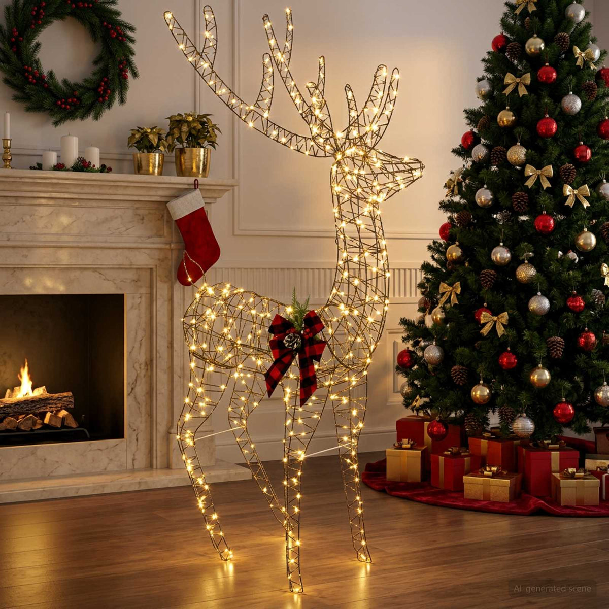3D Christmas Reindeer LOVIISA 560 LEDs Warm White