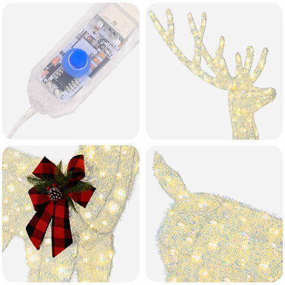 3D Christmas Reindeer LOVIISA 250 LEDs Warm White
