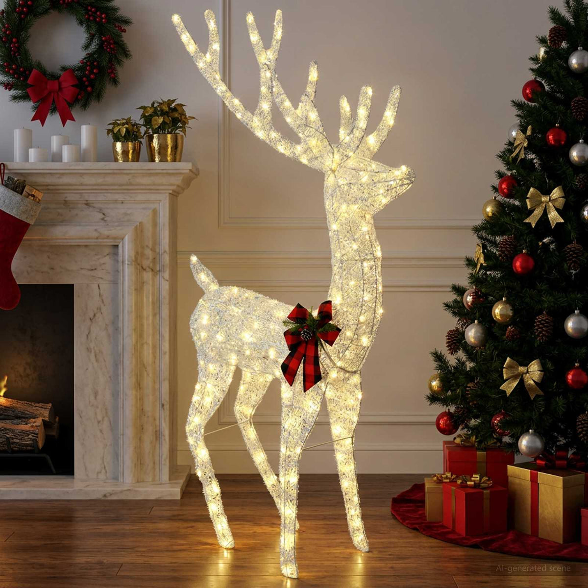 3D Christmas Reindeer LOVIISA 250 LEDs Warm White