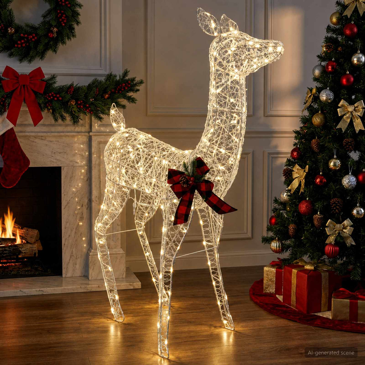 3D Christmas Reindeer LOVIISA 200 LEDs Warm White