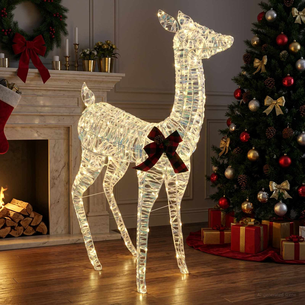 3D Christmas Reindeer LOVIISA 200 LEDs Warm White
