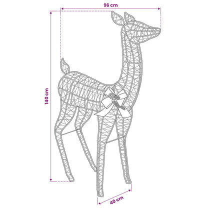 3D Christmas Reindeer LOVIISA 200 LEDs Warm White