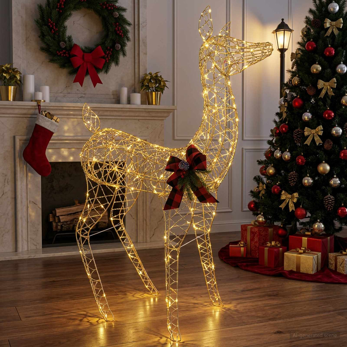 3D Christmas Reindeer LOVIISA 200 LEDs Warm White