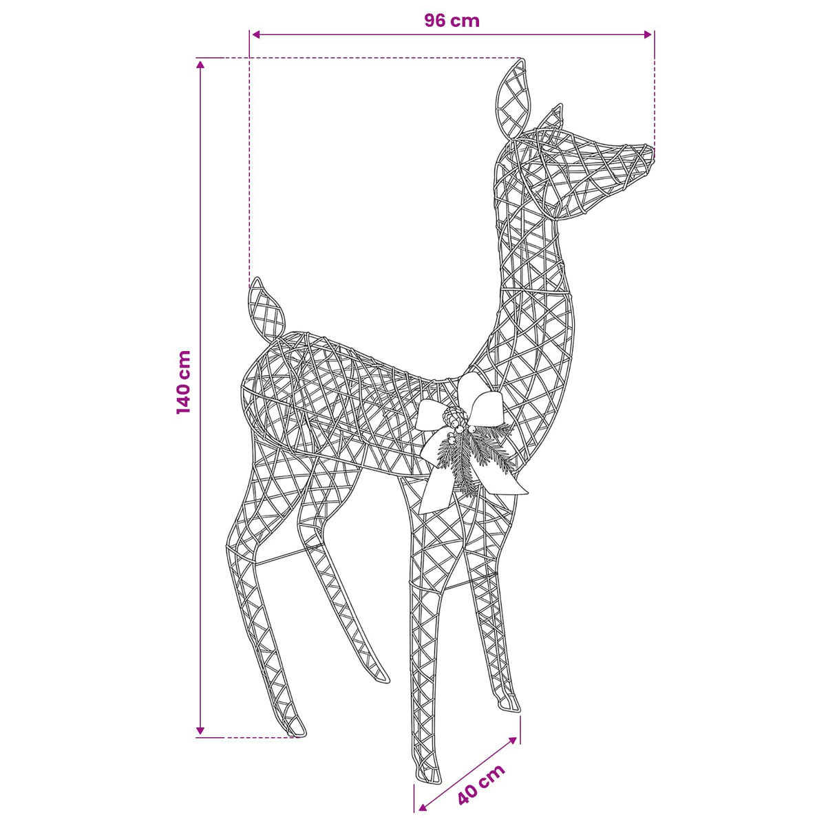 3D Christmas Reindeer LOVIISA 200 LEDs Warm White