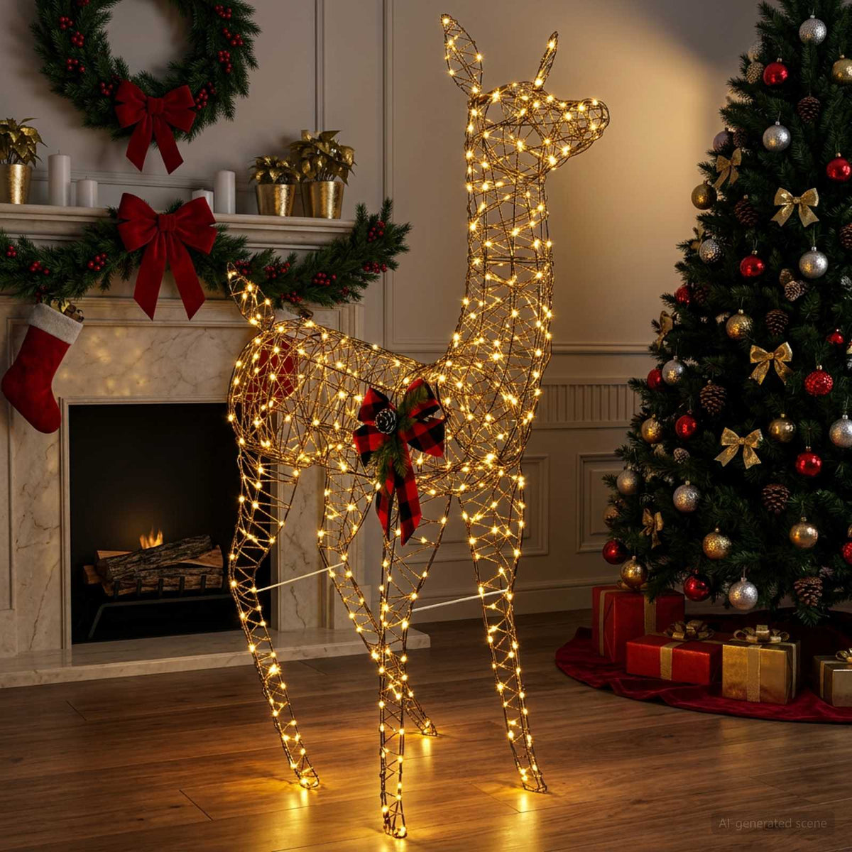 3D Christmas Reindeer LOVIISA 200 LEDs Warm White