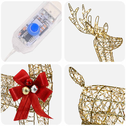 Reindeer Family Christmas Decoration 3 pcs 200 LEDs Warm White