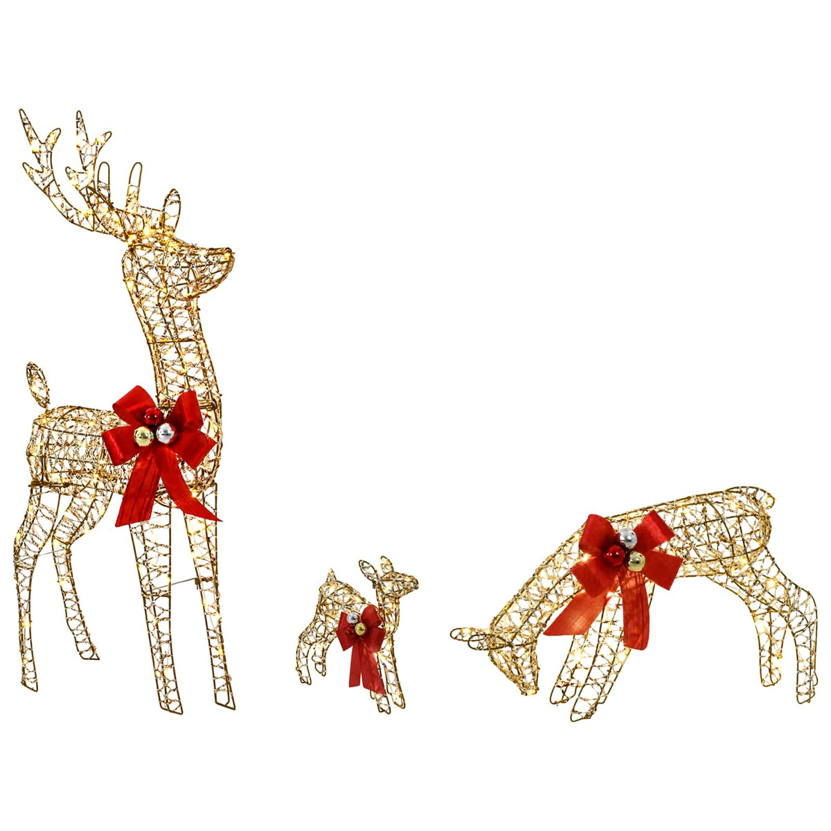 Reindeer Family Christmas Decoration 3 pcs 200 LEDs Warm White