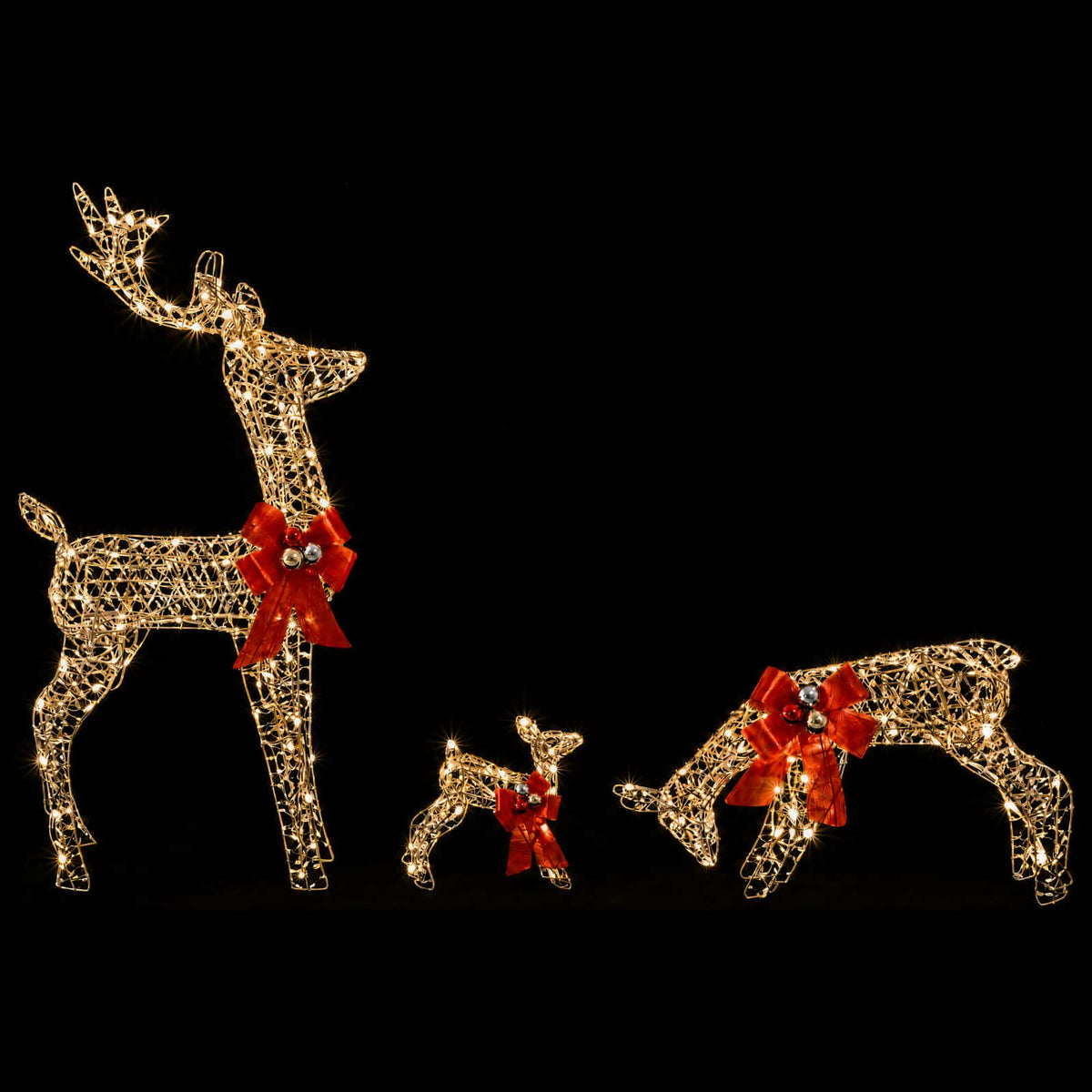 Reindeer Family Christmas Decoration 3 pcs 200 LEDs Warm White