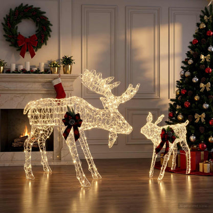 Moose Christmas Decoration 2 pcs White 120 x 27 x 105 cm