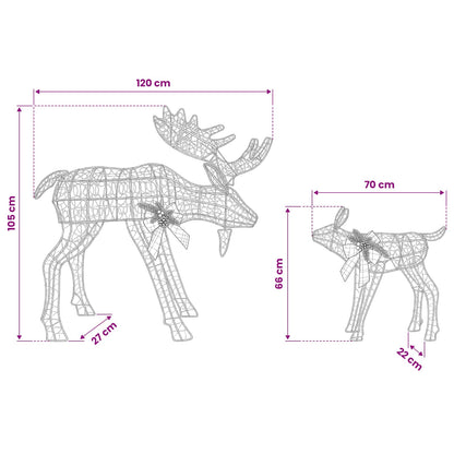 Moose Christmas Decoration 2 pcs White 120 x 27 x 105 cm